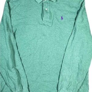Polo by Ralph Lauren Heather Green Long Sleeve Polo